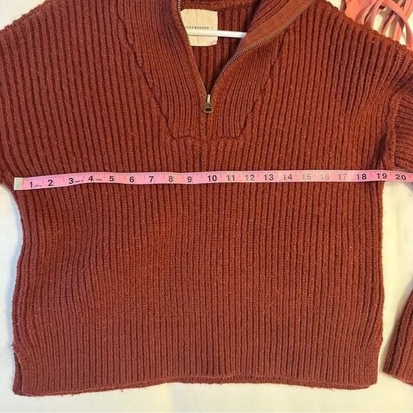 Lucky Brand Rust Half-Zip Women's Sweater - Picture 5 of 7